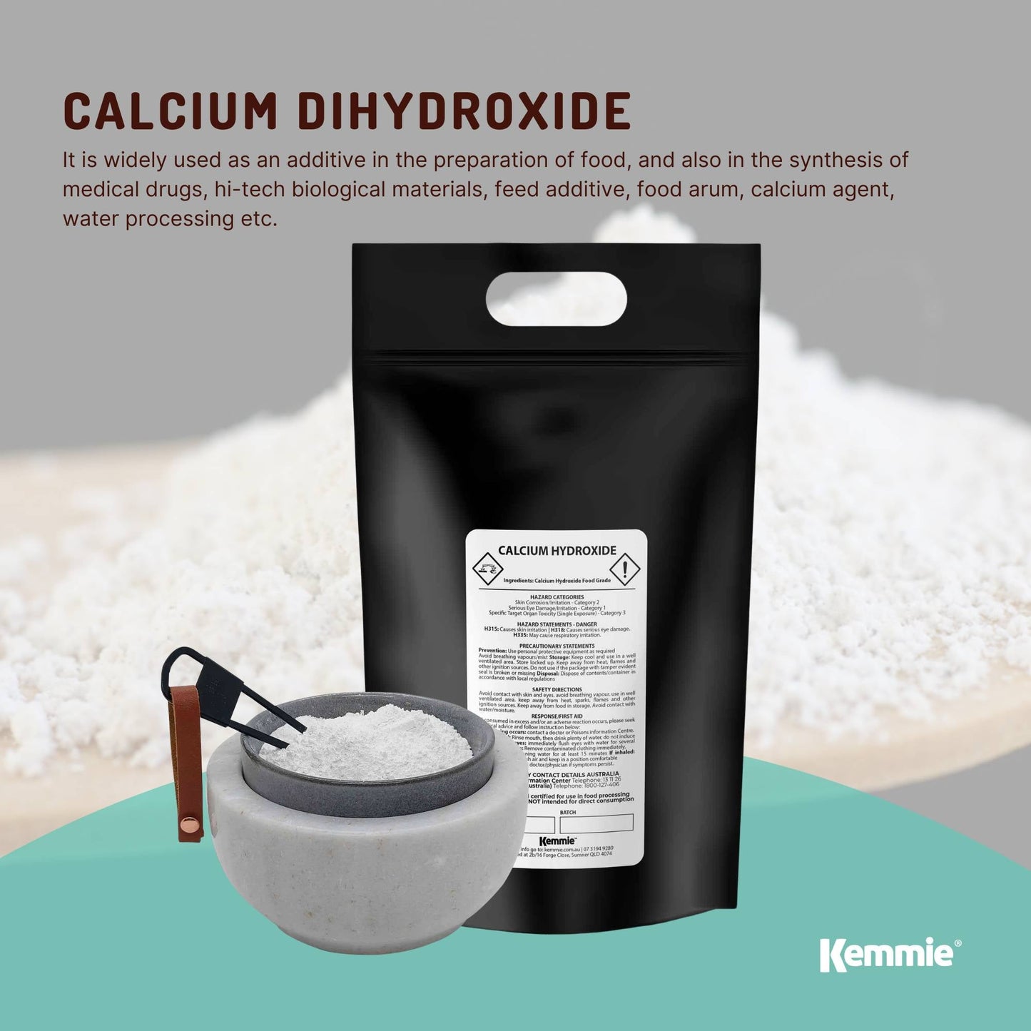Bulk 10Kg Food Grade Calcium Hydroxide Powder FCC Hydrated Slaked Pickling Lime-4