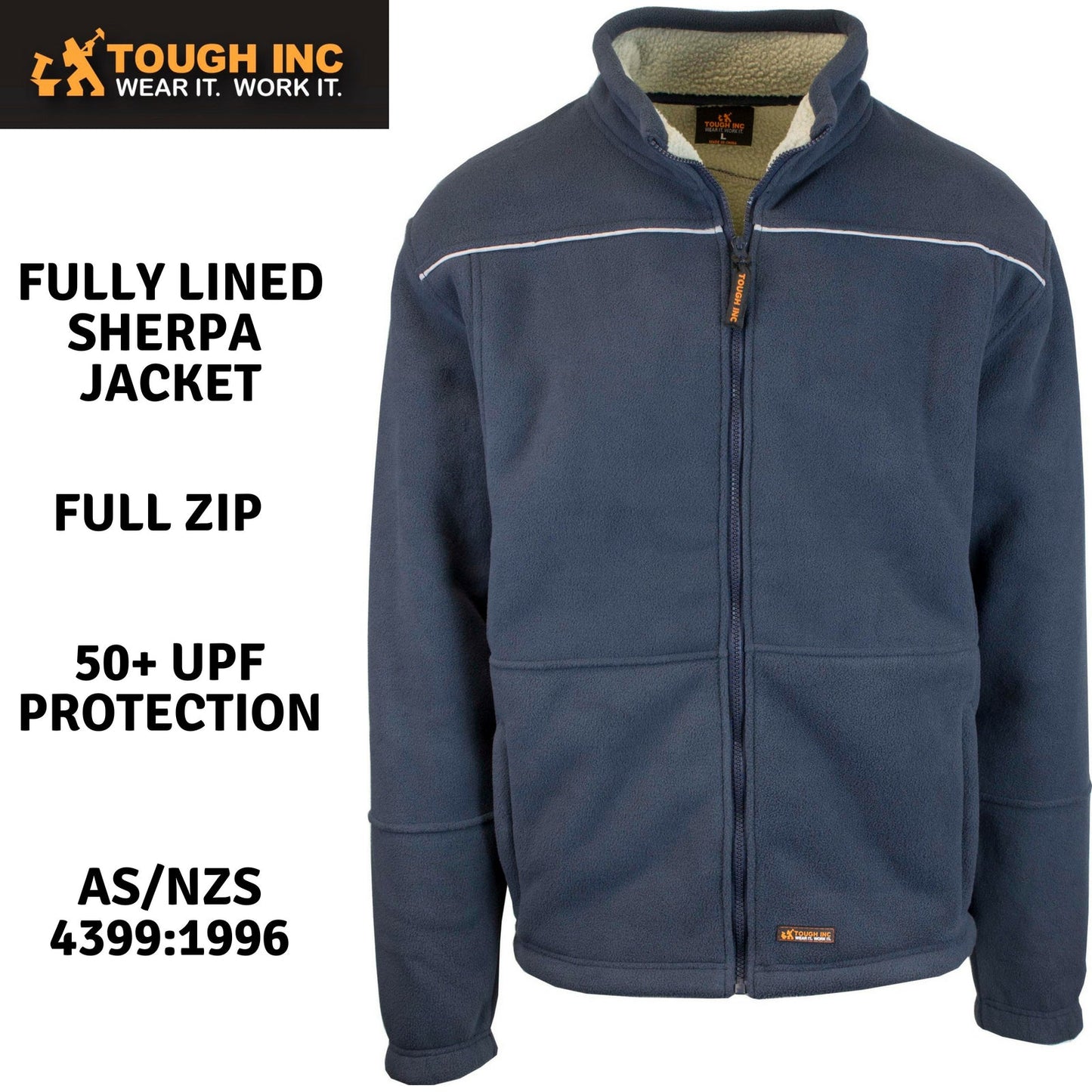 Mens Full Zip Sherpa Polar Fleece Jumper Lined Warm Winter Jacket Pullover-1