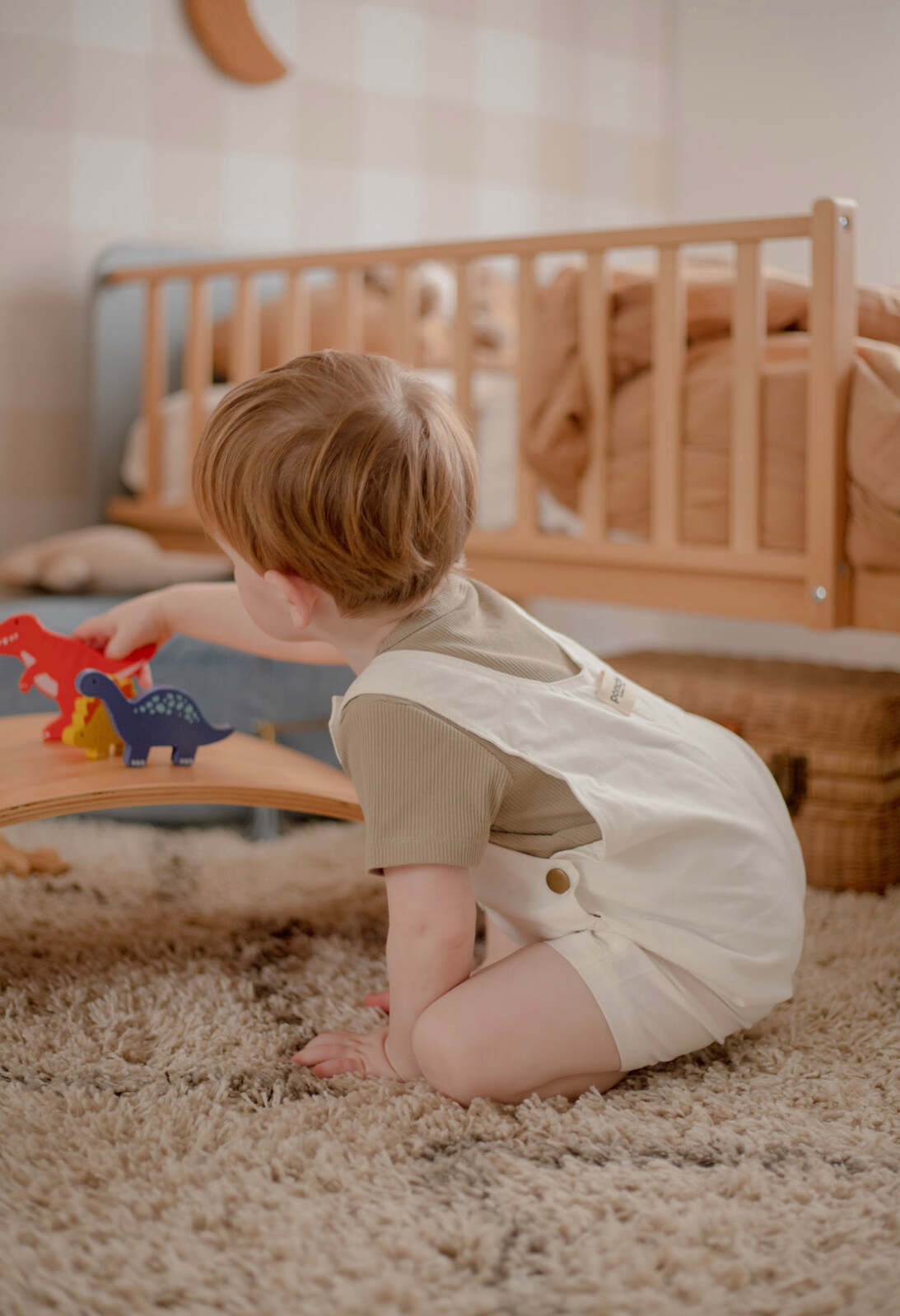 Ponchik Babies + Kids - Cotton Dungaree Overalls - Daisy-4