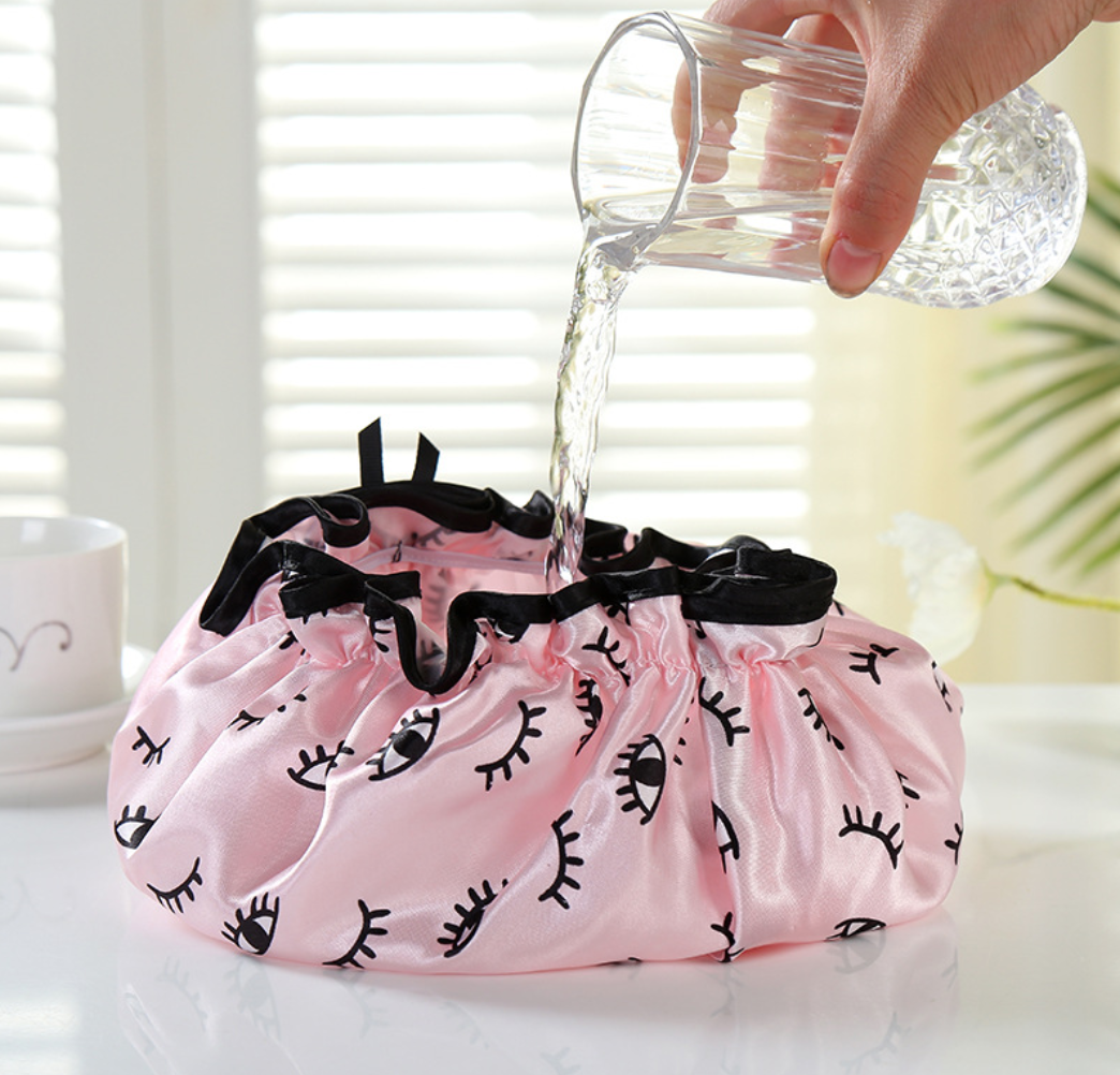 Womens Double-Layer Waterproof Shower Cap Reusable Hat Bath Hair Treatment-4