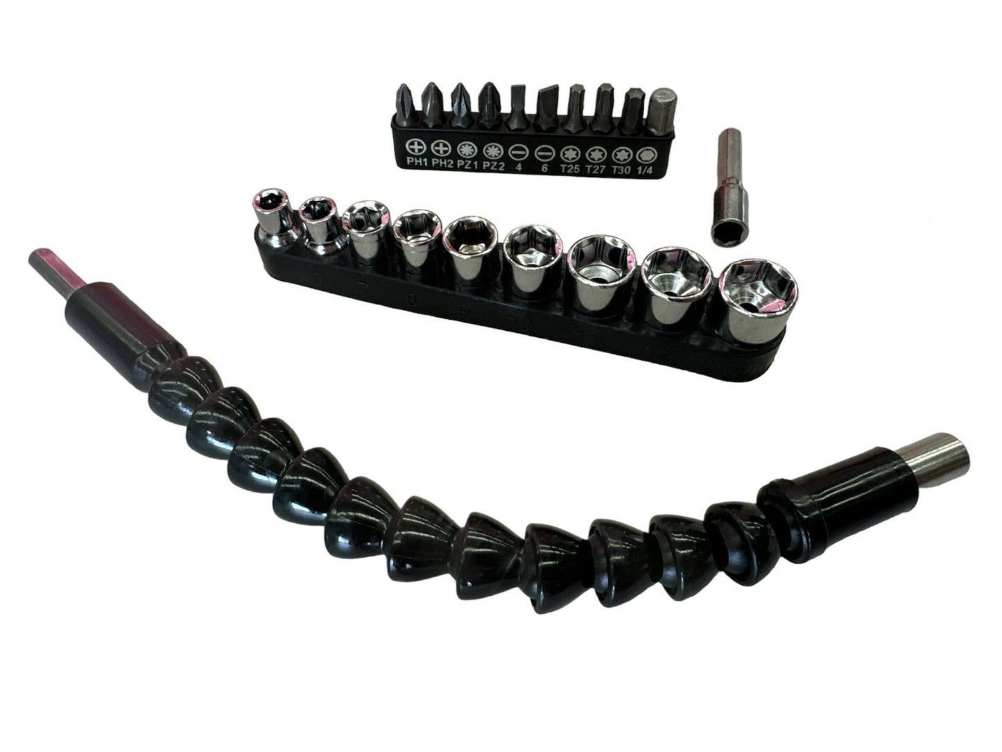 Flexible Right Angle Drill Extension - Bit Attachment & Shaft Holder (Screwdriver)-1