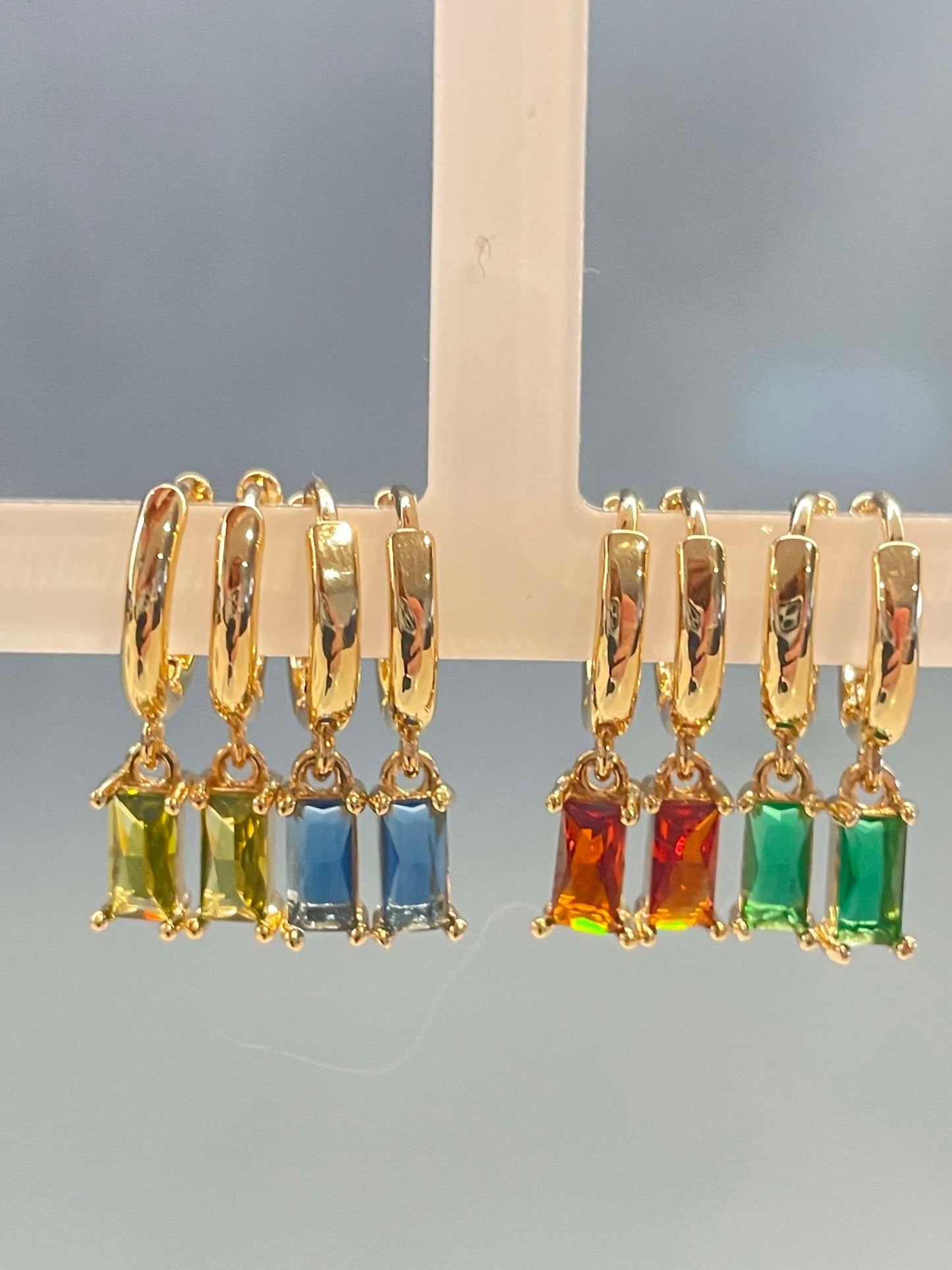 Dangling earring - light blue stone – Tarnish Proof Jewellery-1