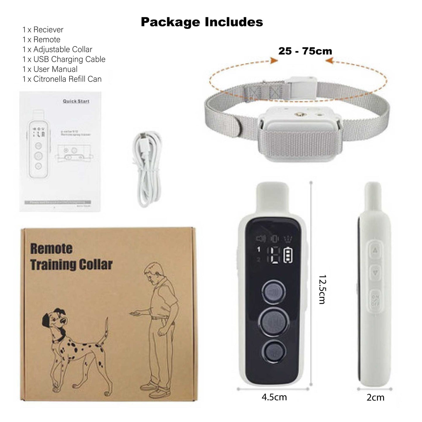 Dog Bark Collar - Rechargeable Remote Citronella Mist Spray Trainer-1