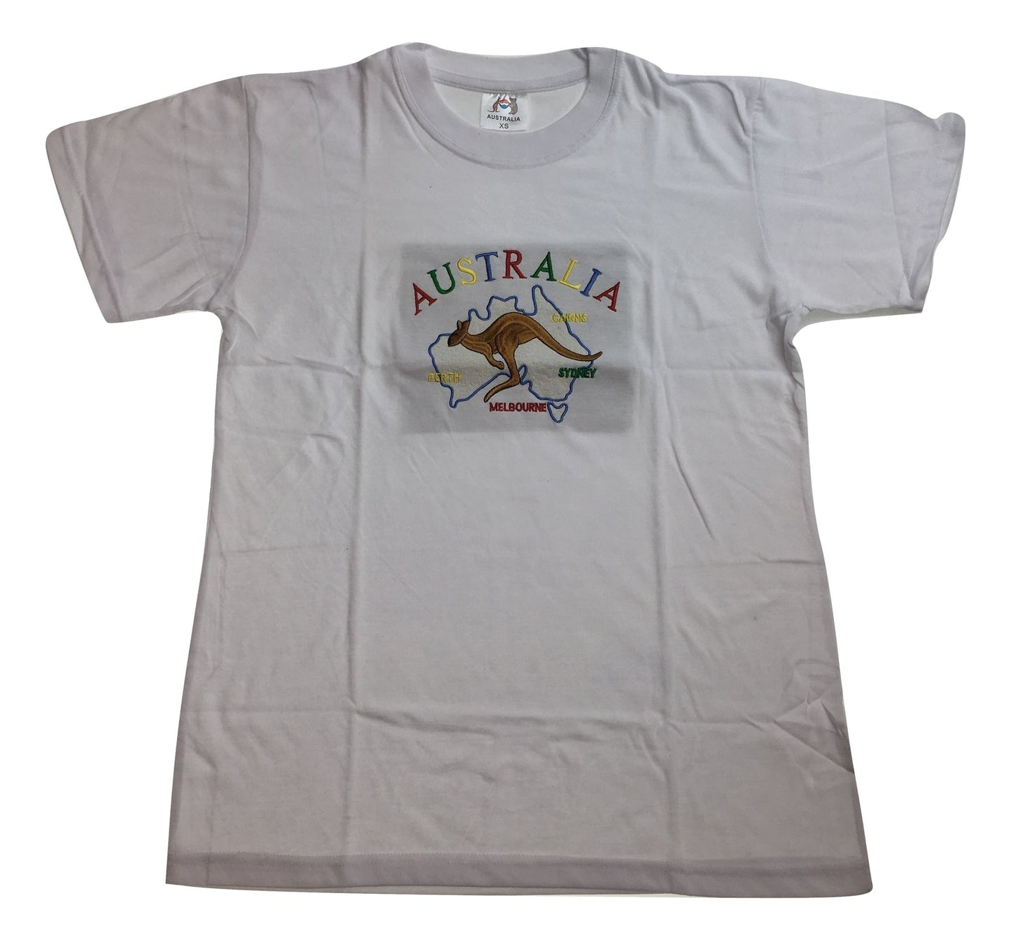 Adult Australia Kangaroo T Shirt Tee 100% Cotton Top Aussie Day - White-1