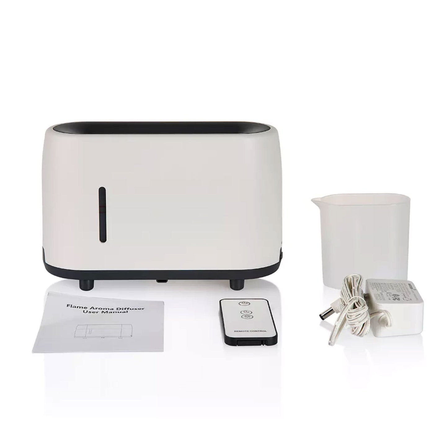Essential Oil Aroma Diffuser and Remote - White 240ml Flame Fire Style Air Humidifier-4