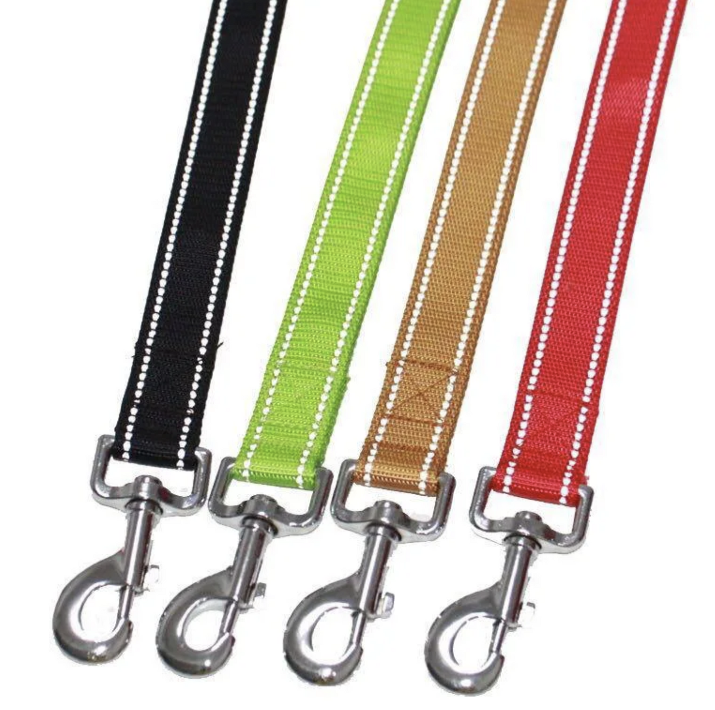Reflective Nylon Dog Leash Lead Training Obedience Recall Walk Hi Vis - Assorted Colours-1