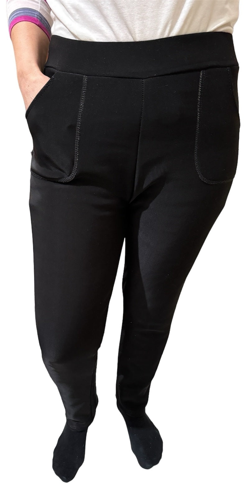 Ladies Fur Lined Thermal Leggings Womens Warm Winter Pants Stretch Skinny Leg-4