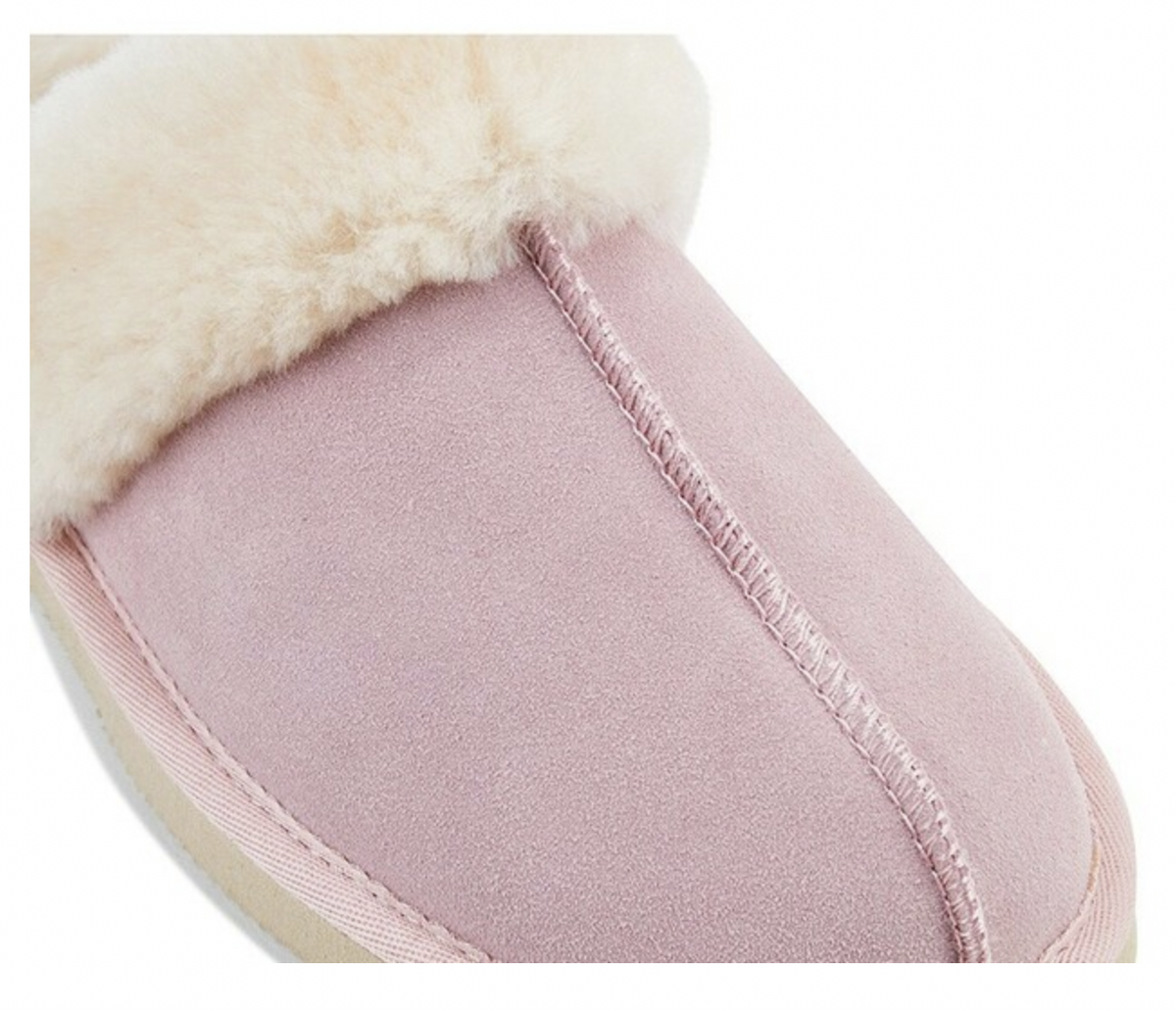 GROSBY Doe Womens Moccasin Sheepskin Slipper UGG Scuff Slip On Moccasins Ladies - Light Pink