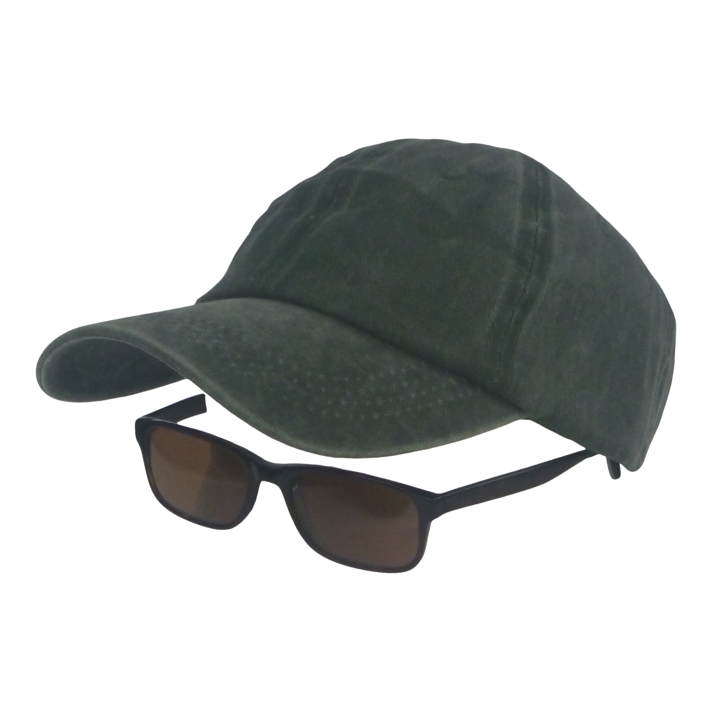 BSTC 6-Panel Baseball Cap, Distressed Cotton, Green-1