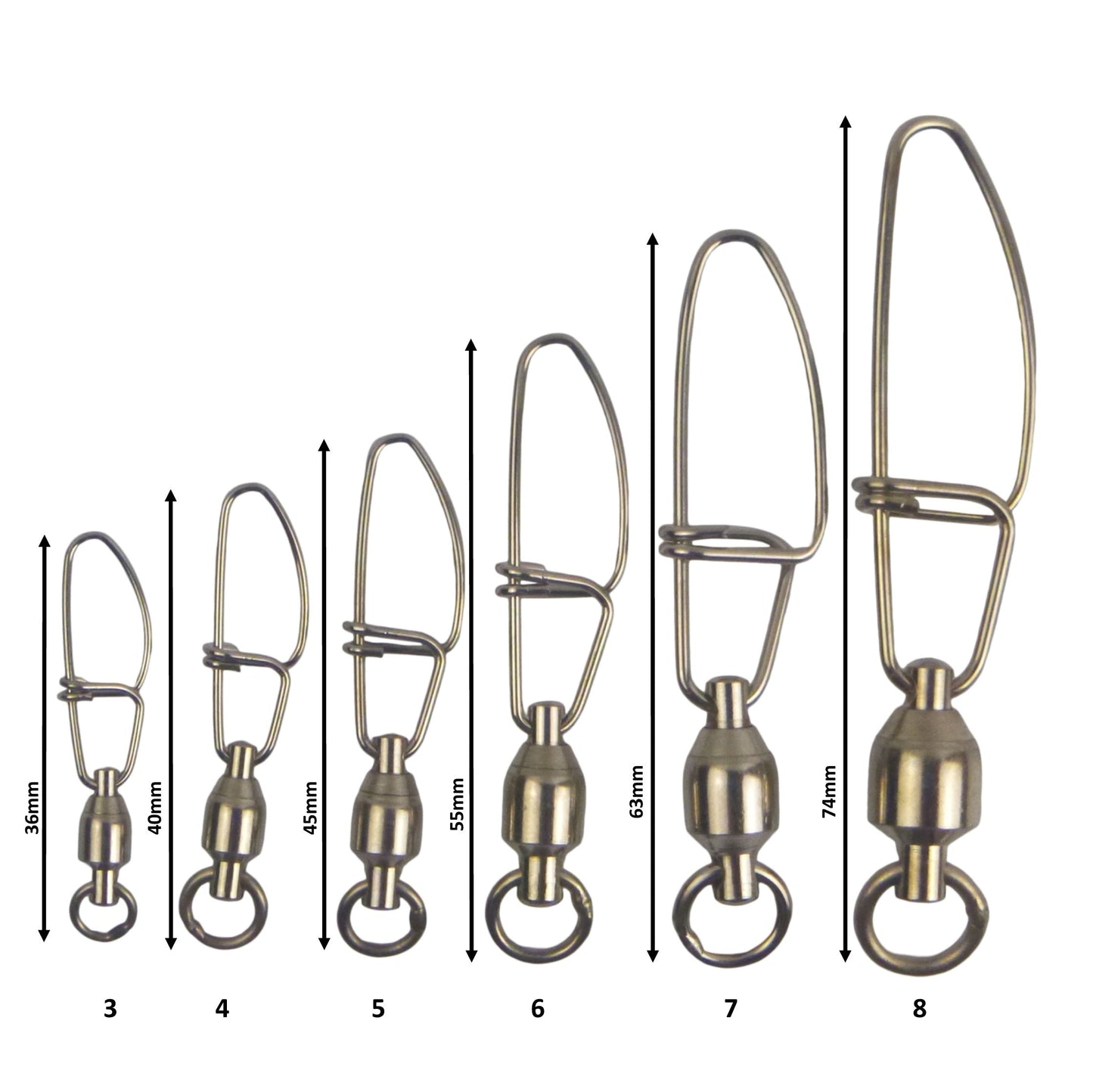 Swimerz HD Ball Bearing Swivels with Crosslock Snap, Size 3, 20 pack-1