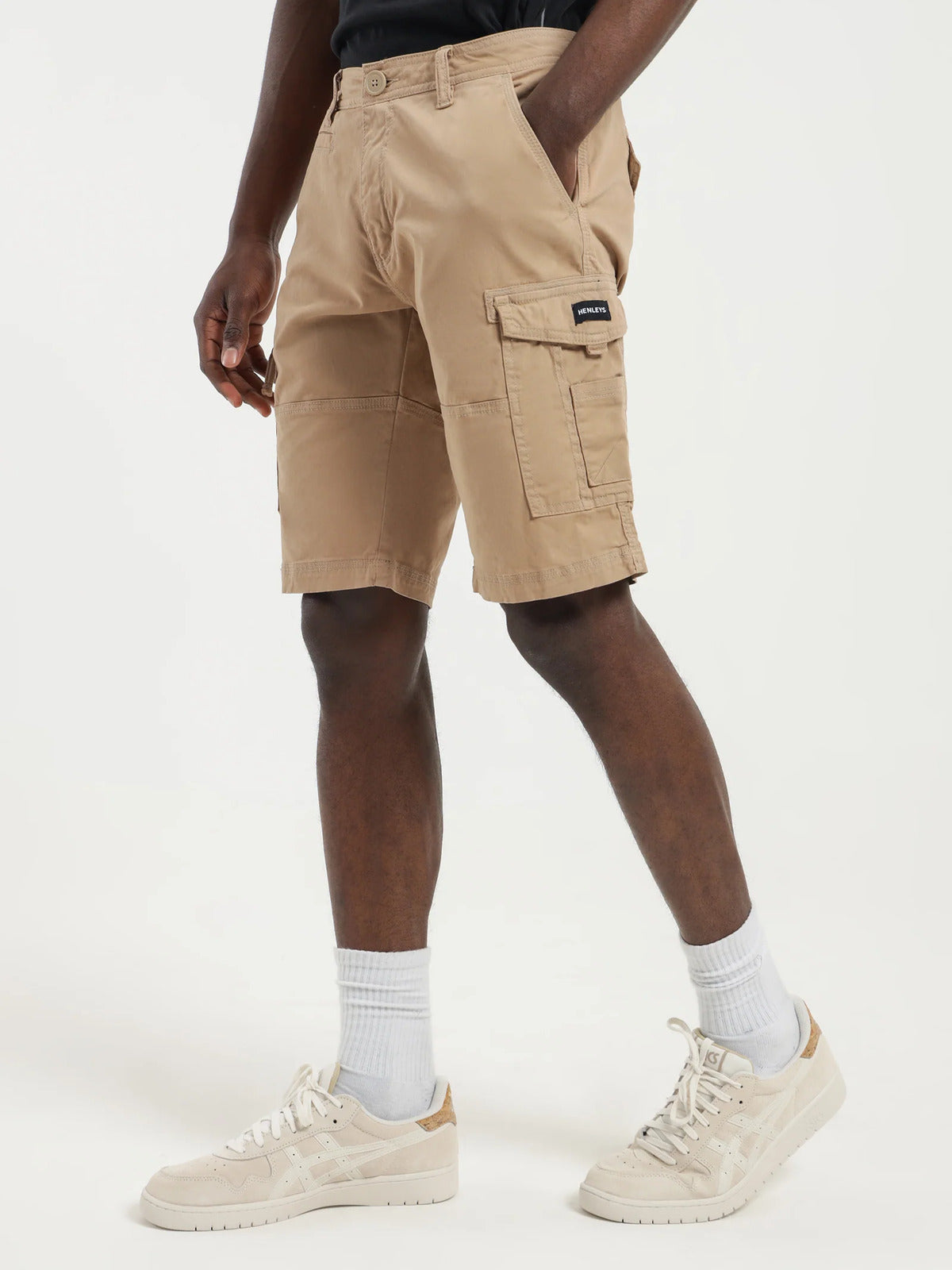 Henleys Mens Leon Cargo Shorts - Desert Sand-4