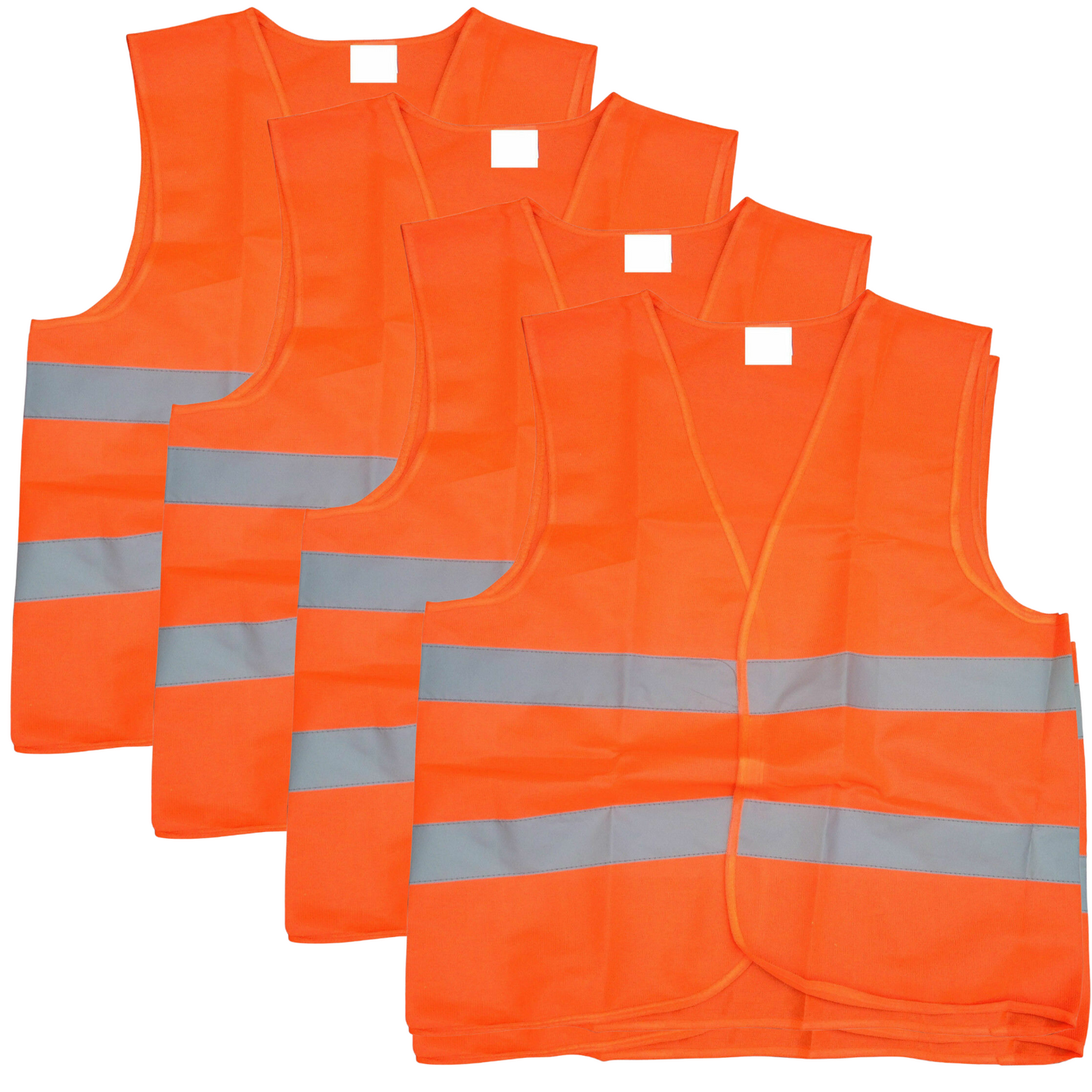 10x Hi Vis Safety VEST Reflective Tape Workwear Orange ONE SIZE Night & Day BULK-0