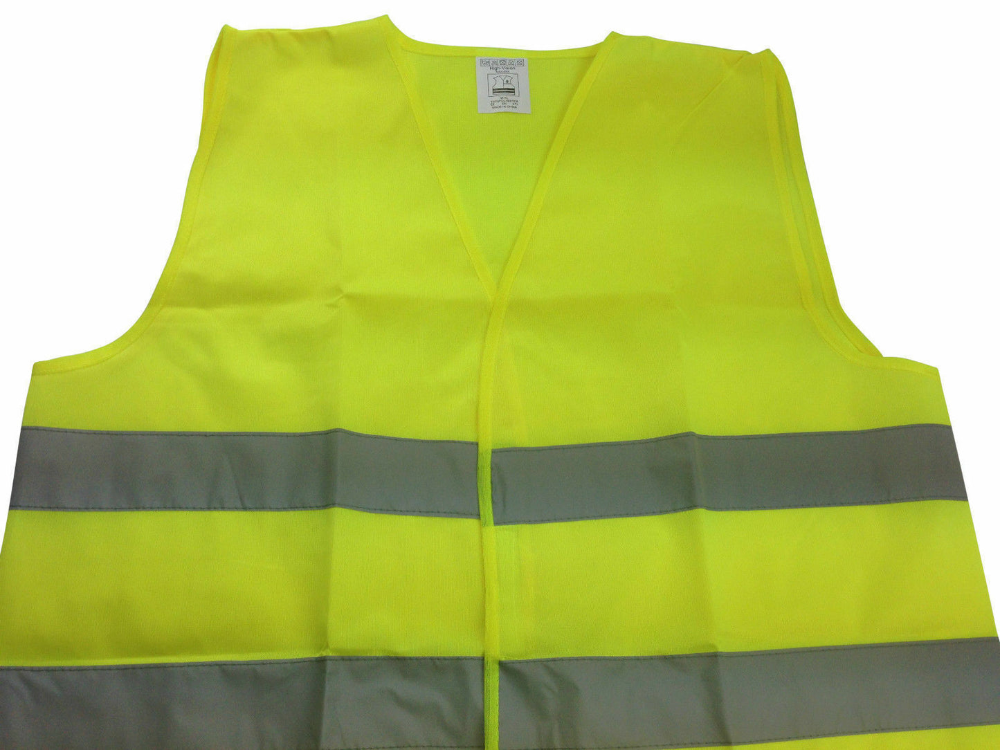 Hi Vis Safety VEST Reflective Tape Workwear Yellow ONE SIZE Night & Day Use-3