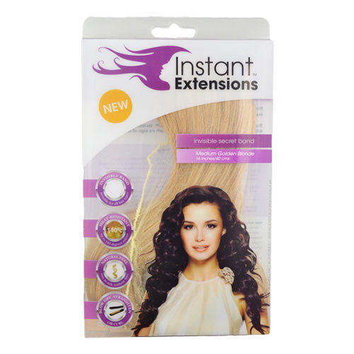 Instant Hair Extensions w/ Invisible Band - Medium Golden Blonde