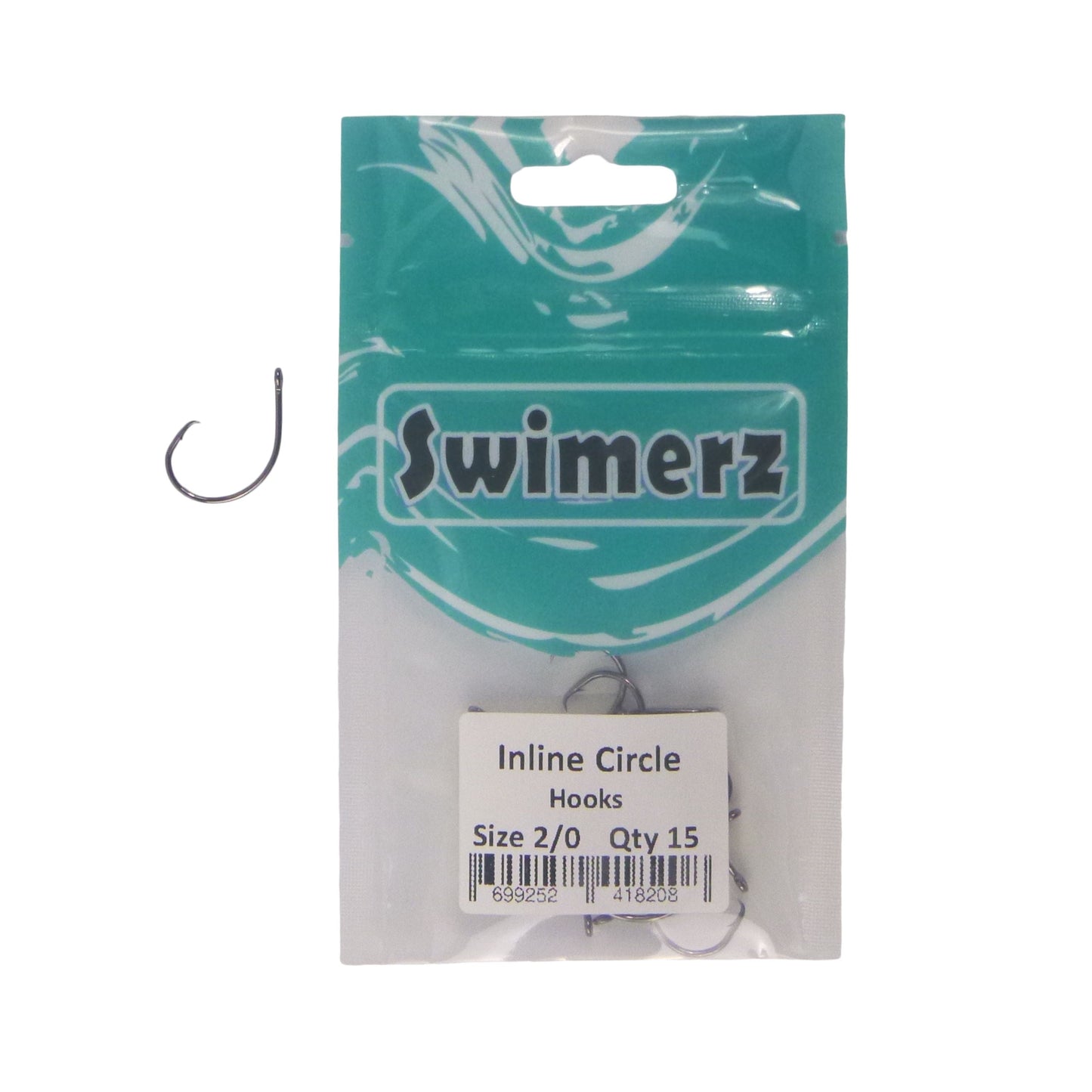 Swimerz 2/0 Inline Circle Hook 15 Pack-1