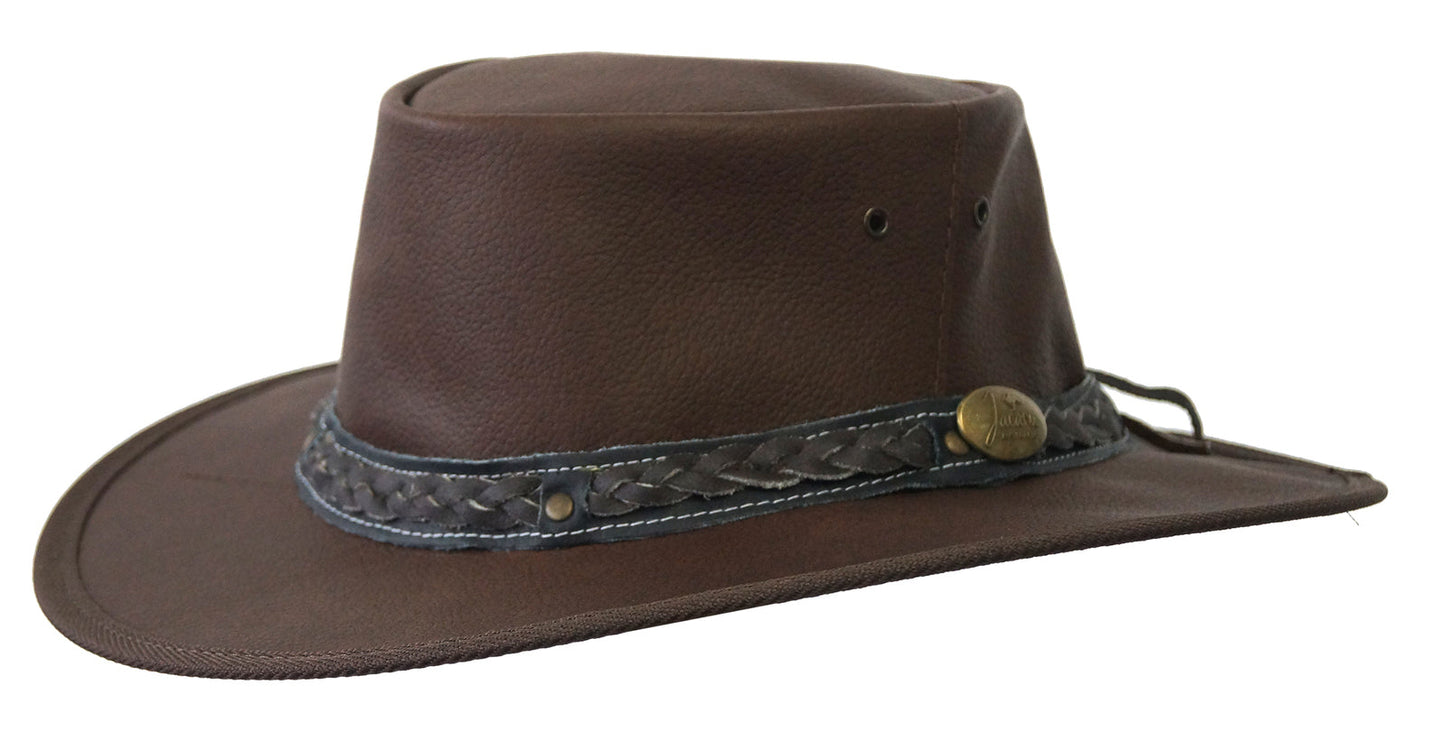 JACARU Roo Nomad Kangaroo Leather Hat Crushable Foldable Water Resistant Squashy-16