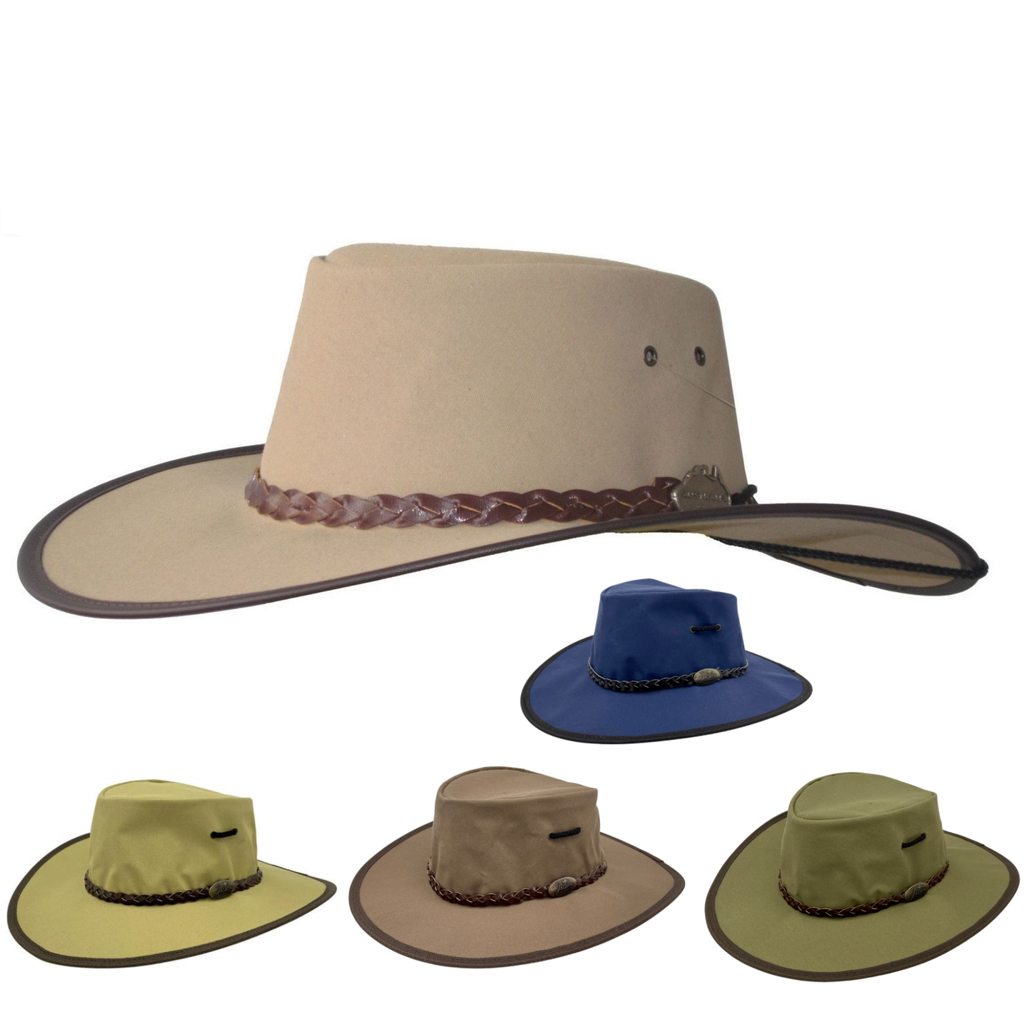 JACARU Full Canvas Parks Explorer Sun Hat Water Resistant Wide Brim Work Toggle-0