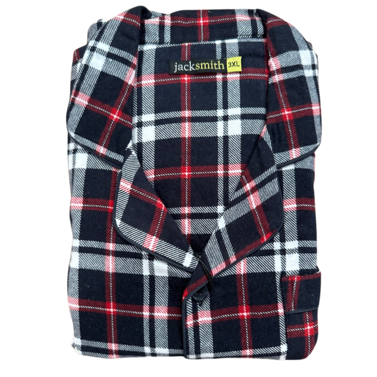Mens Plus Size Flannelette Pyjamas 100% Cotton PJs Set Top Pants in Red Check-3
