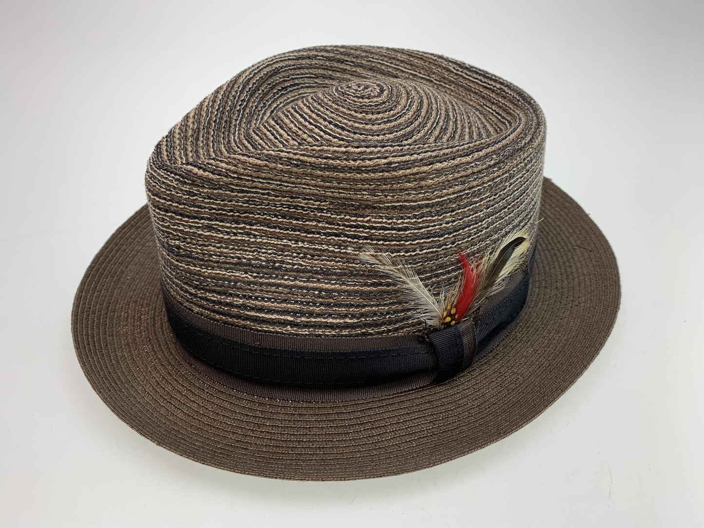 100% Paper Straw Mens Hat MADE IN USA Trilby Pork Pie Luxury Du-Pont Teflon-1