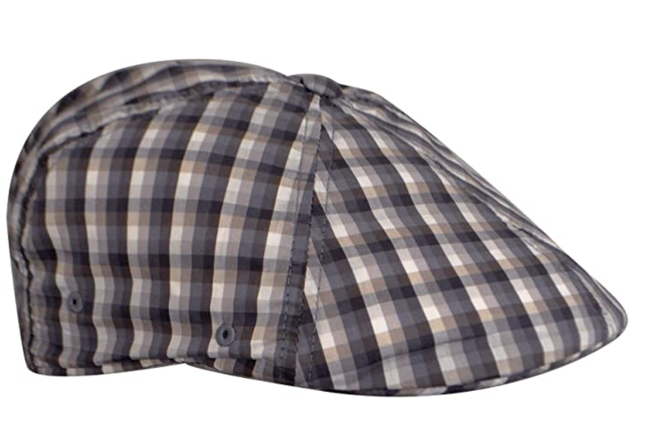 KANGOL Plaid 504 Ivy Cap Newsboy Flat Hat K1359FA Flexfit - Grey Check - L/XL-2