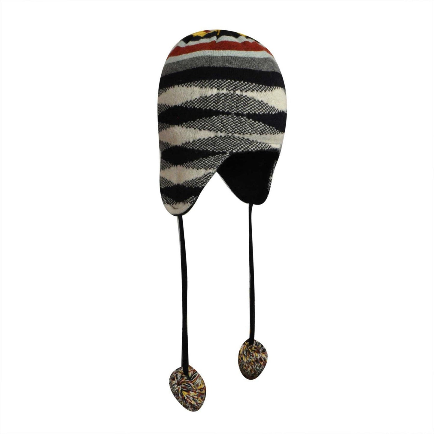 KANGOL Chameleon Earlap Beanie Hat Winter Warm Pom Pom Wool Blend - Dark Blue-2