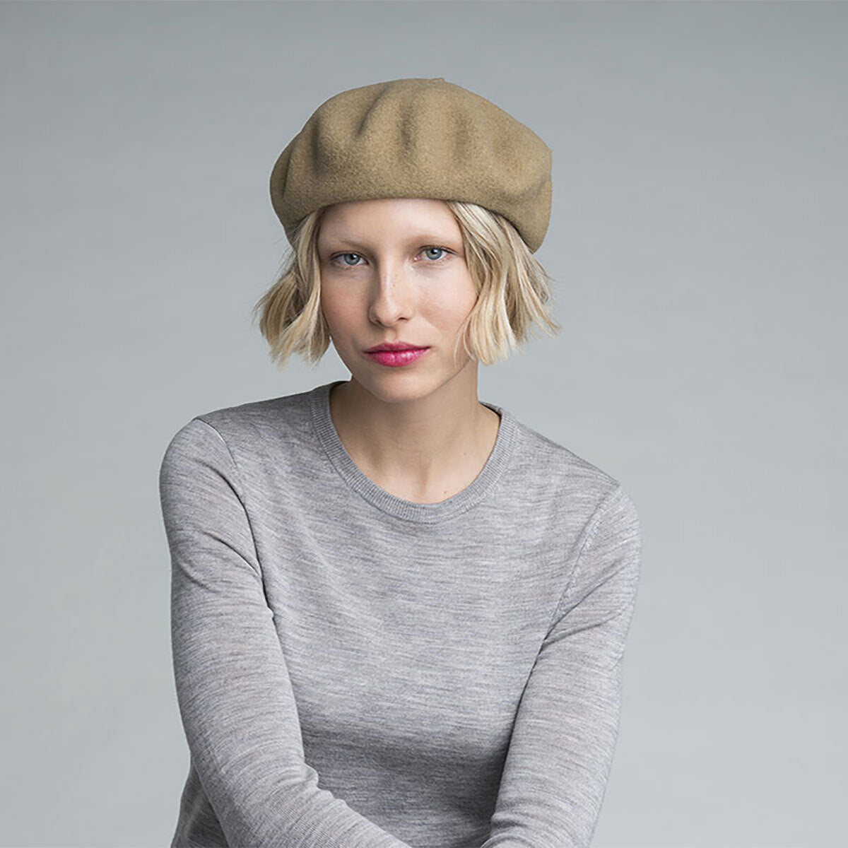 Kangol Anglobasque French Beret 100% Wool British Party Hat - Camel