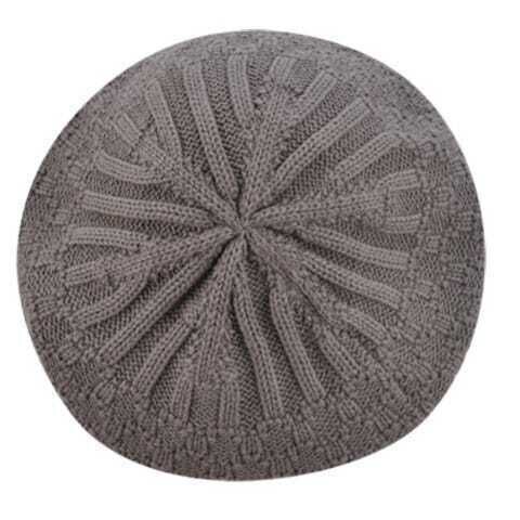 Kangol Kids Lozenge Knit Beret Hat Warm Winter French - Grey - One Size