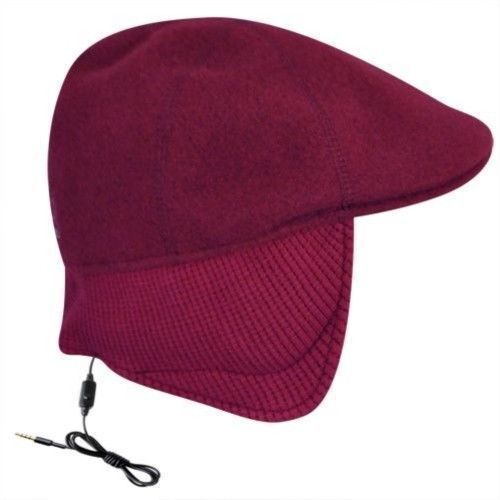 KANGOL Aerial7 Wool Earlap 507 Ivy Cap w/ Headphones Wool Hat in GIFT BOX - Claret - L