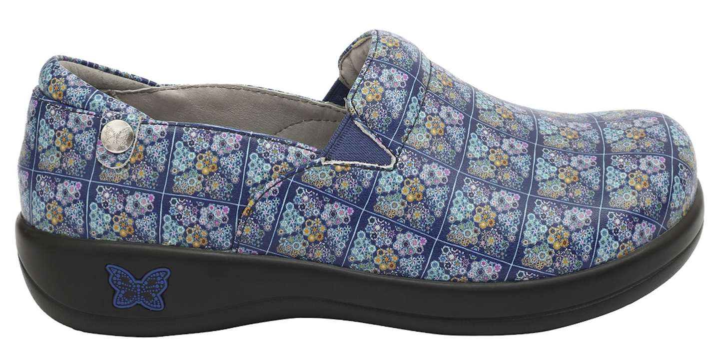 Alegria Womens Keli Professional Comfort Leather Shoes - Roses Blue Quilt-9