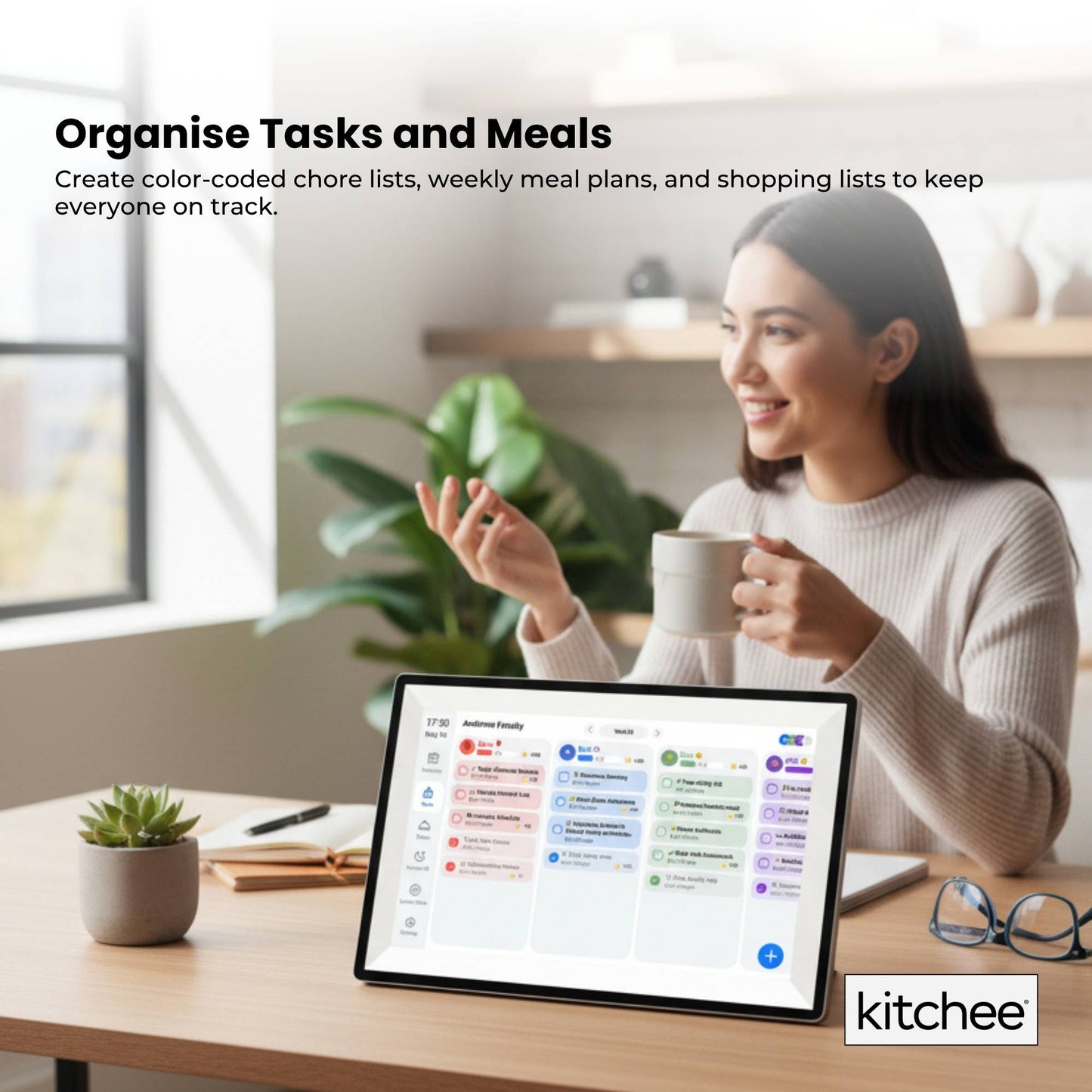 Kitchee 10" Digital Calendar Smart Family Planner - 25.5cm Touchscreen Black-4