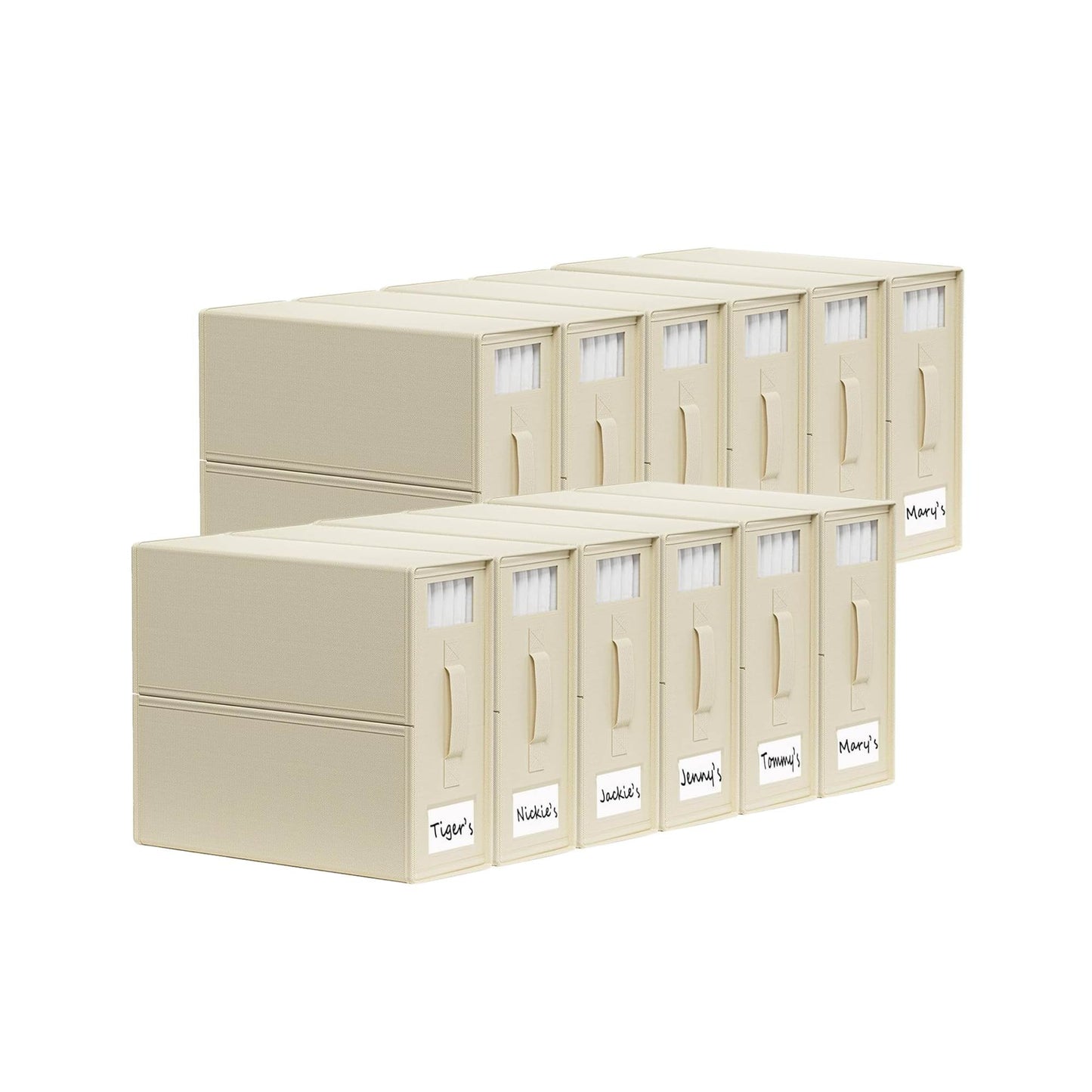 Kitchee Foldable Bed Sheet Storage Boxes – Linen Blanket & Closet Organiser Beige-6