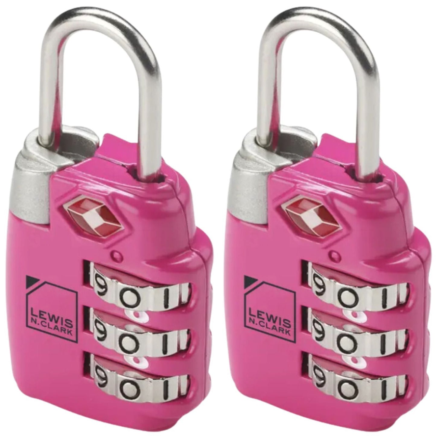 2x Lewis N. Clark PadLock Suitcase TSA Approved Combination Lock Travel - Pink-1