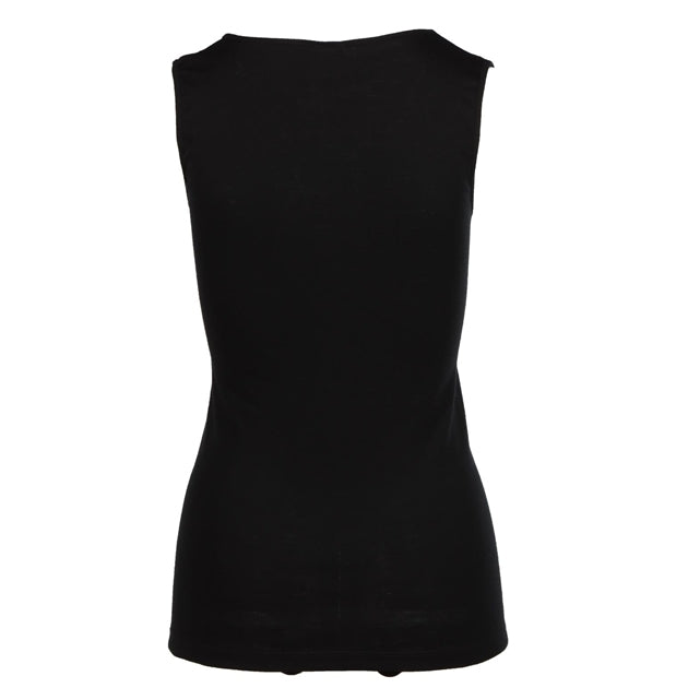 Thermo Fleece® Ladies Sleeveless Thermal Tank Top Poly Cotton - Black-3
