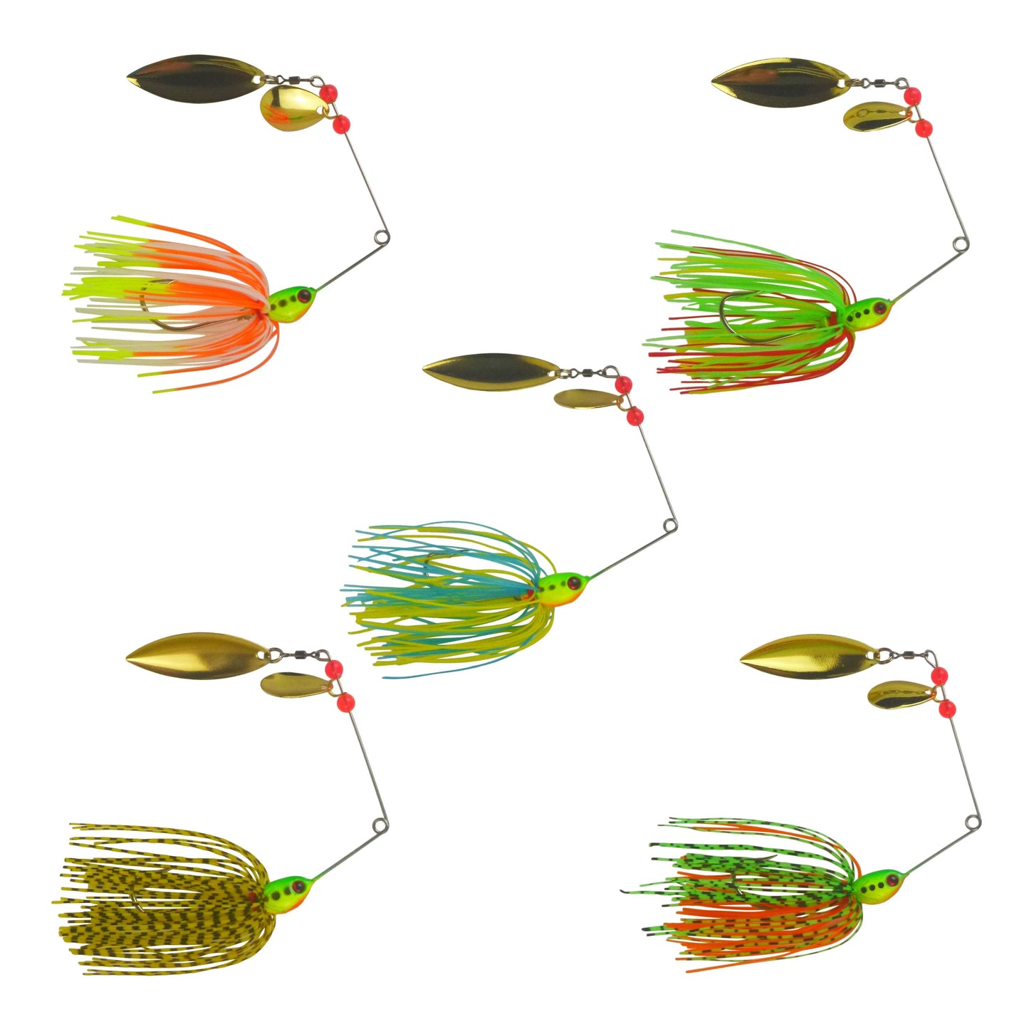 Dekoi 17gm LS21 Closed Eye Spinnerbait, Orange Green, Qty 2-1