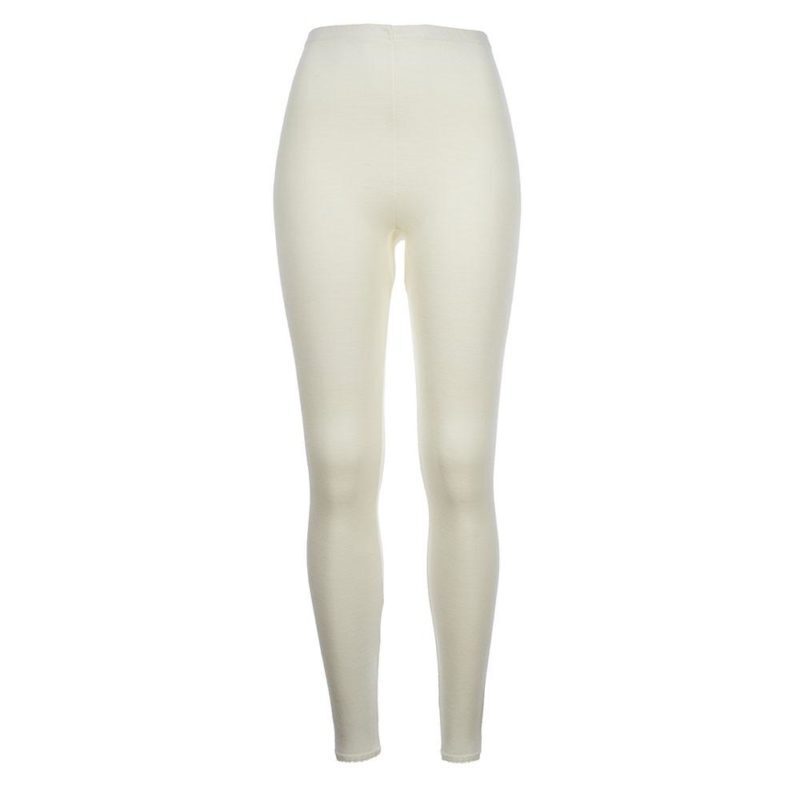 Ladies Merino Wool Blend Long John Janes Thermal Pants Underwear - Natural-3