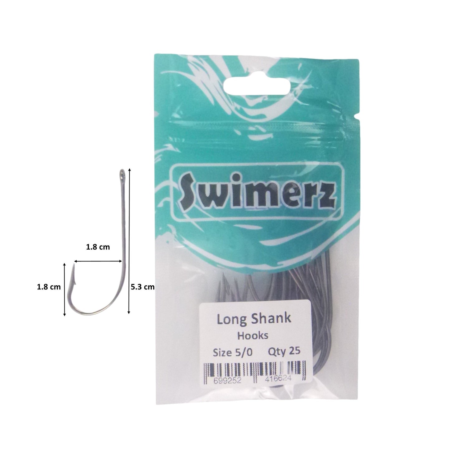 Swimerz 5/0 Long Shank Worm Hook 25 Pack-2
