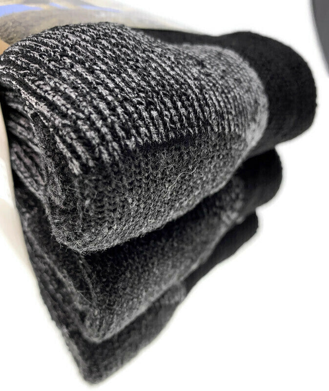 3 Pairs Heavy Duty Merino Wool Work Crew Socks Extra Thick Cushion (Size 6-11)-3