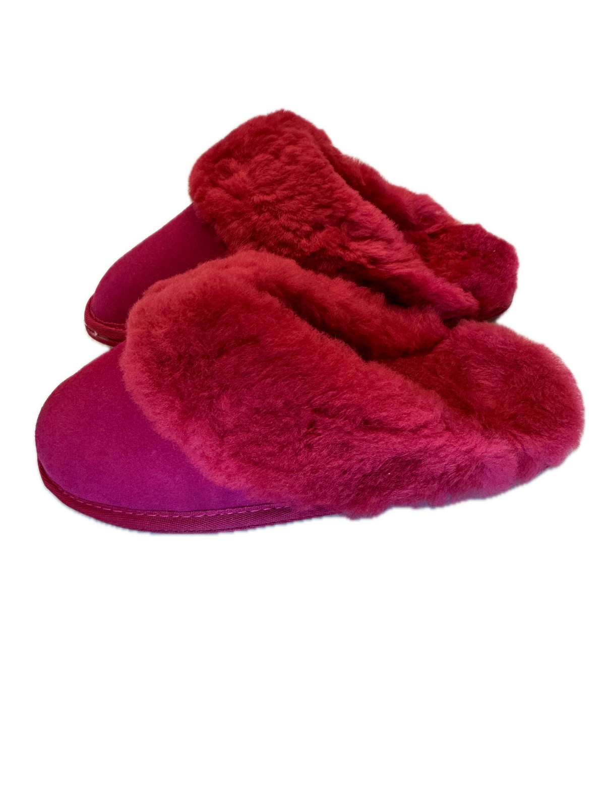 100% Sheepskin Moccasin Slippers Winter Genuine Scuffs Slip On UGG in Red-0