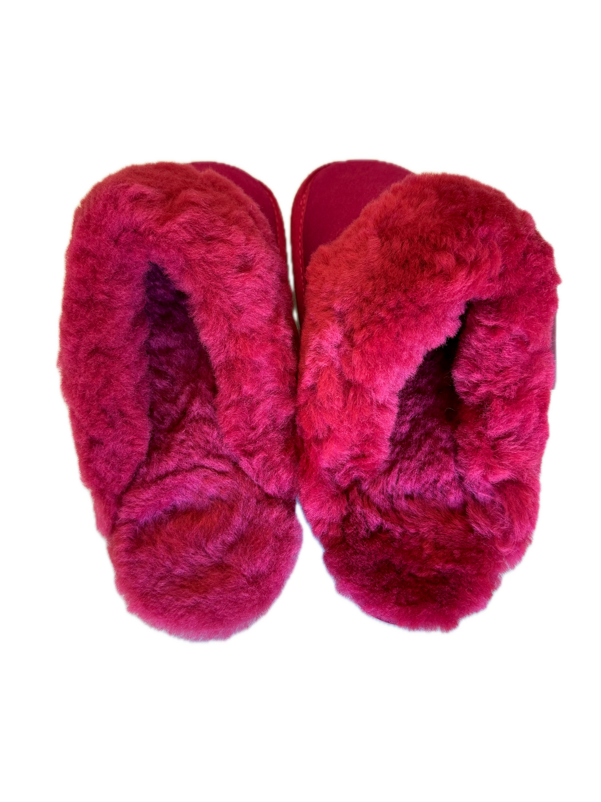 100% Sheepskin Moccasin Slippers Winter Genuine Scuffs Slip On UGG in Red-3