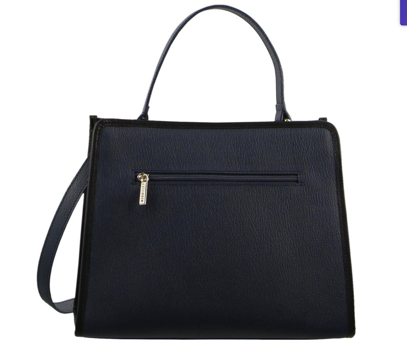 Morrissey Ladies Italian Structured Leather Tote Bag Handbag Womens - Navy-3