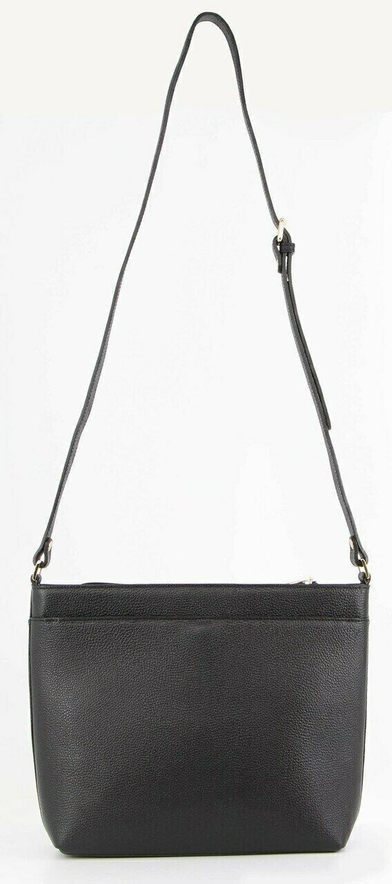 Morrissey Italian Genuine Leather Bag Cross Body Handbag Ladies iPad - Black-4