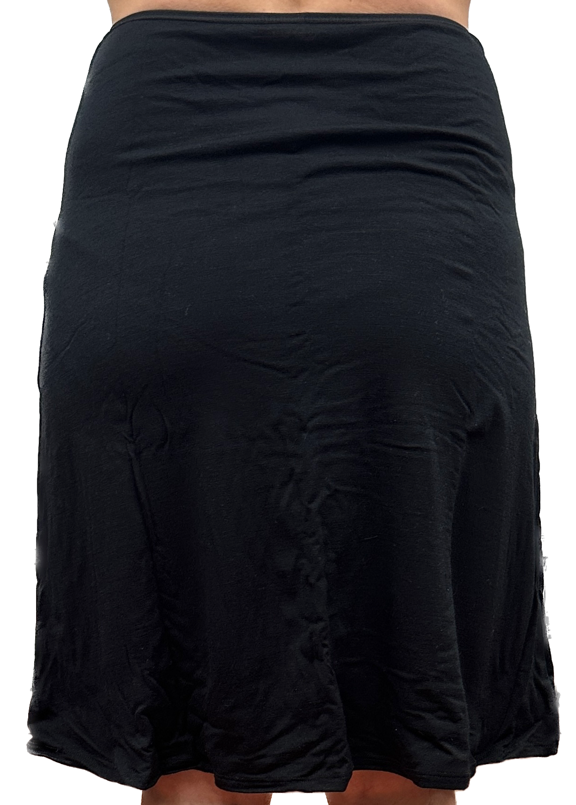 Merino Skins Essential A-Line Slip Under Skirt Thermal Wool Underwear - Black-3