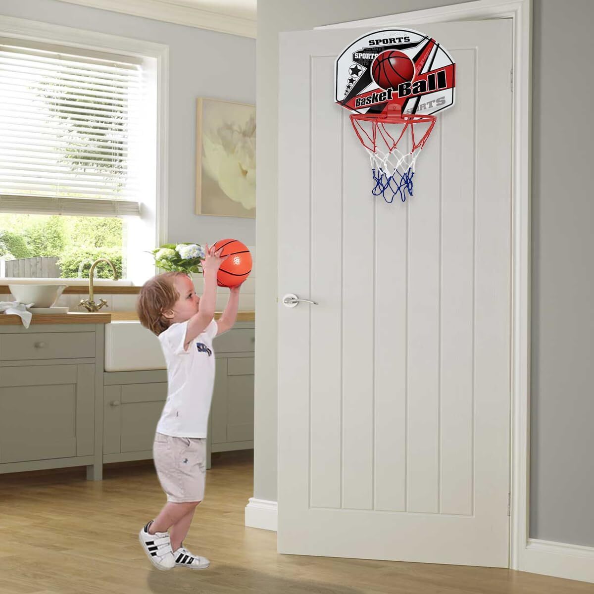 Mini Basketball Hoop Ring Kids Toy Children Door Indoor Hang Backboard-4