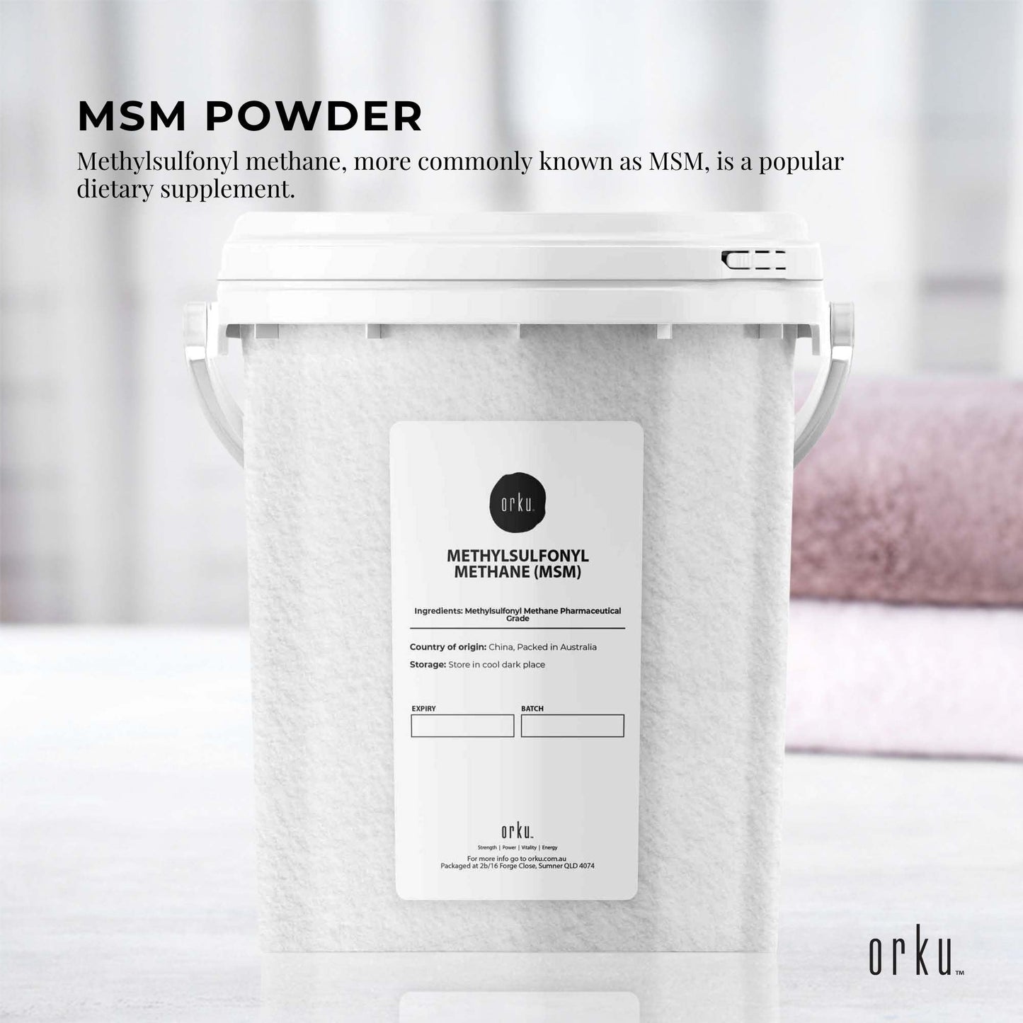 MSM Powder or Crystals Bucket - 99% Pure Methylsulfonylmethane Dimethyl Sulfone-1