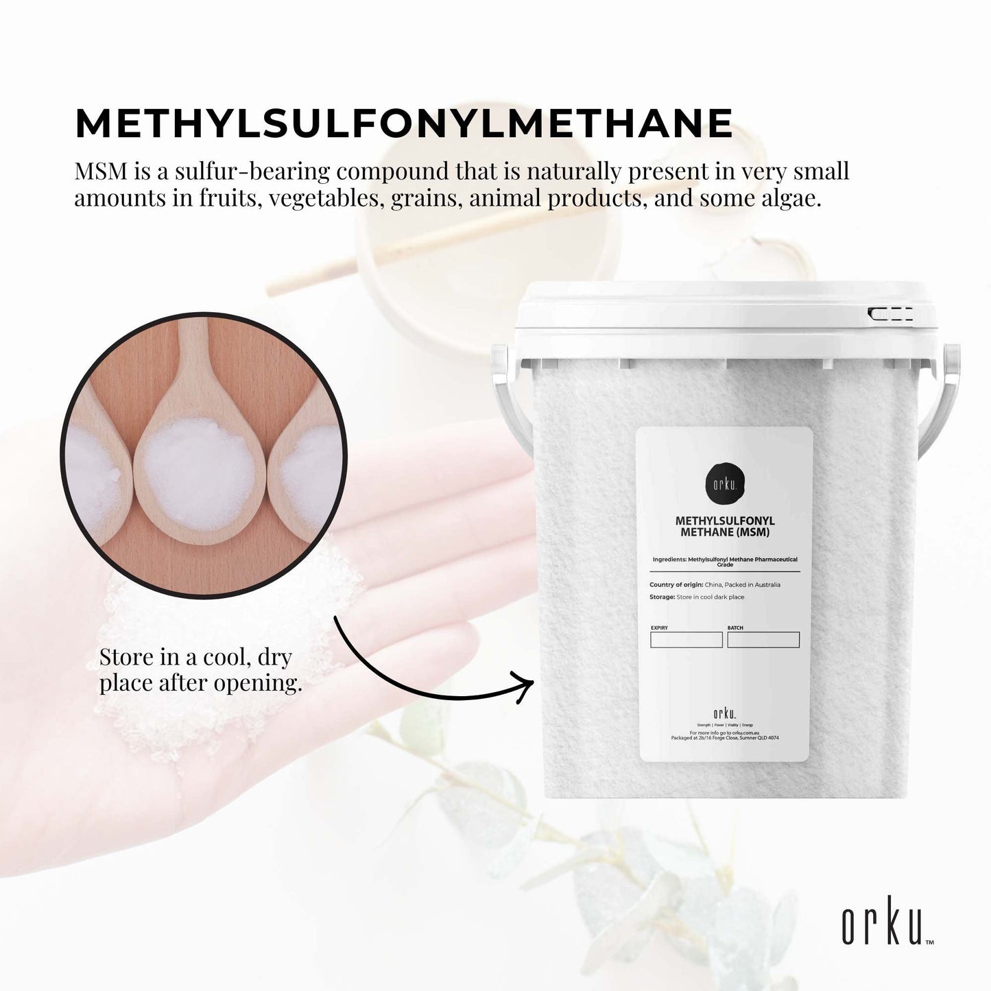 MSM Powder or Crystals Bucket - 99% Pure Methylsulfonylmethane Dimethyl Sulfone-3