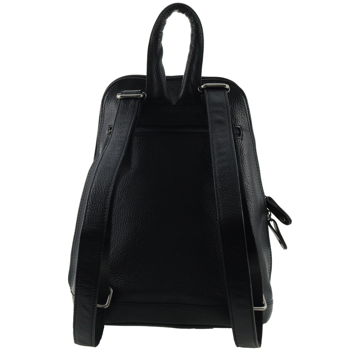 Milleni Genuine Italian Leather Soft Nappa Leather Backpack Travel Bag - Black-2