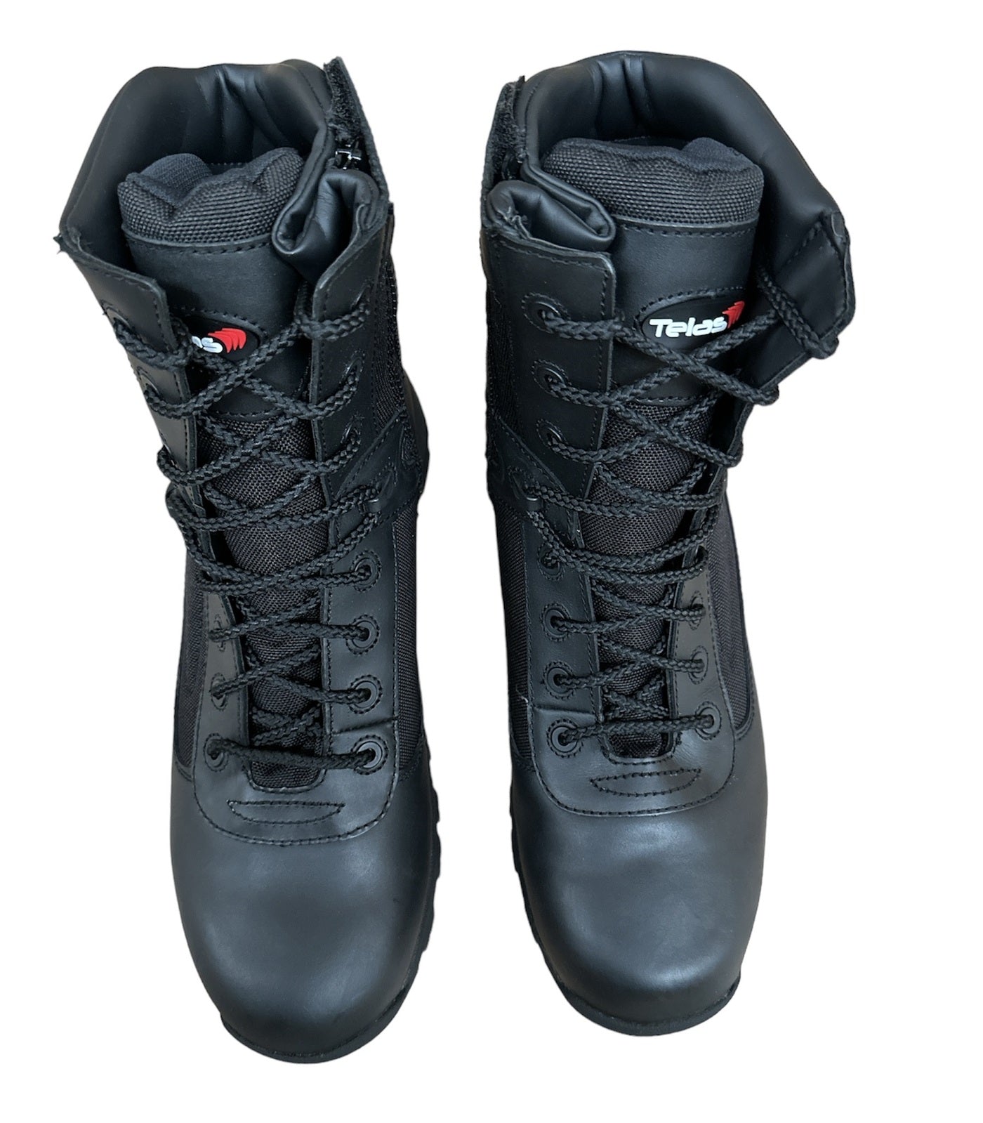 Telas Leather Combat w Side Zip Boots E Tactical Police Military Cadet - Black-4