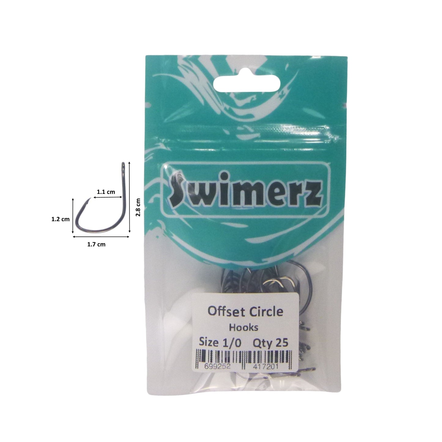 Swimerz 1/0 Offset Circle Hook 25 Pack-2