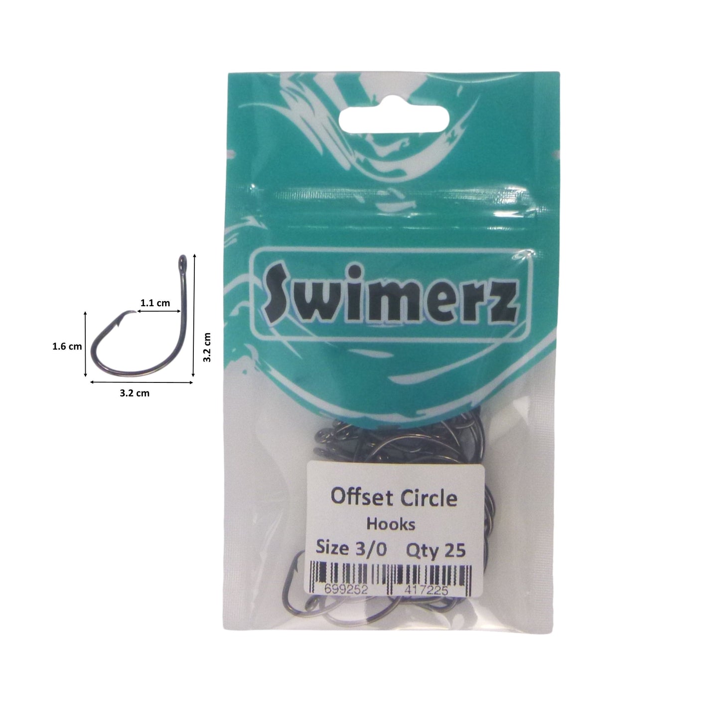 Swimerz 3/0 Offset Circle Hook 25 pack-2