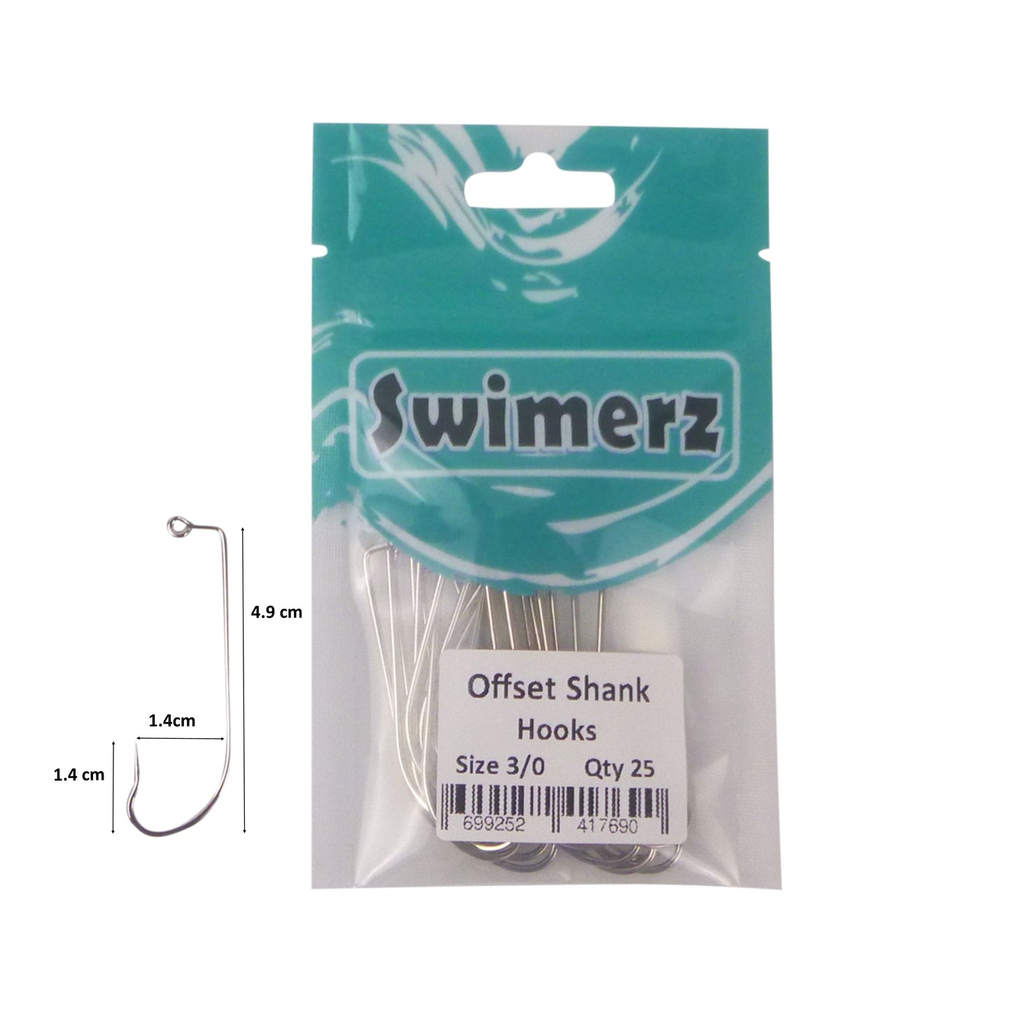 Swimerz 3/0 Offset Shank Jig Hook 25 Pack-2